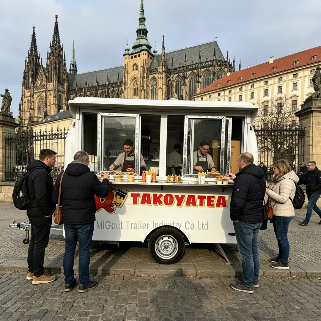 Food Snacks Business - Mini przyczepa gastronomiczna z własnym nadrukiem