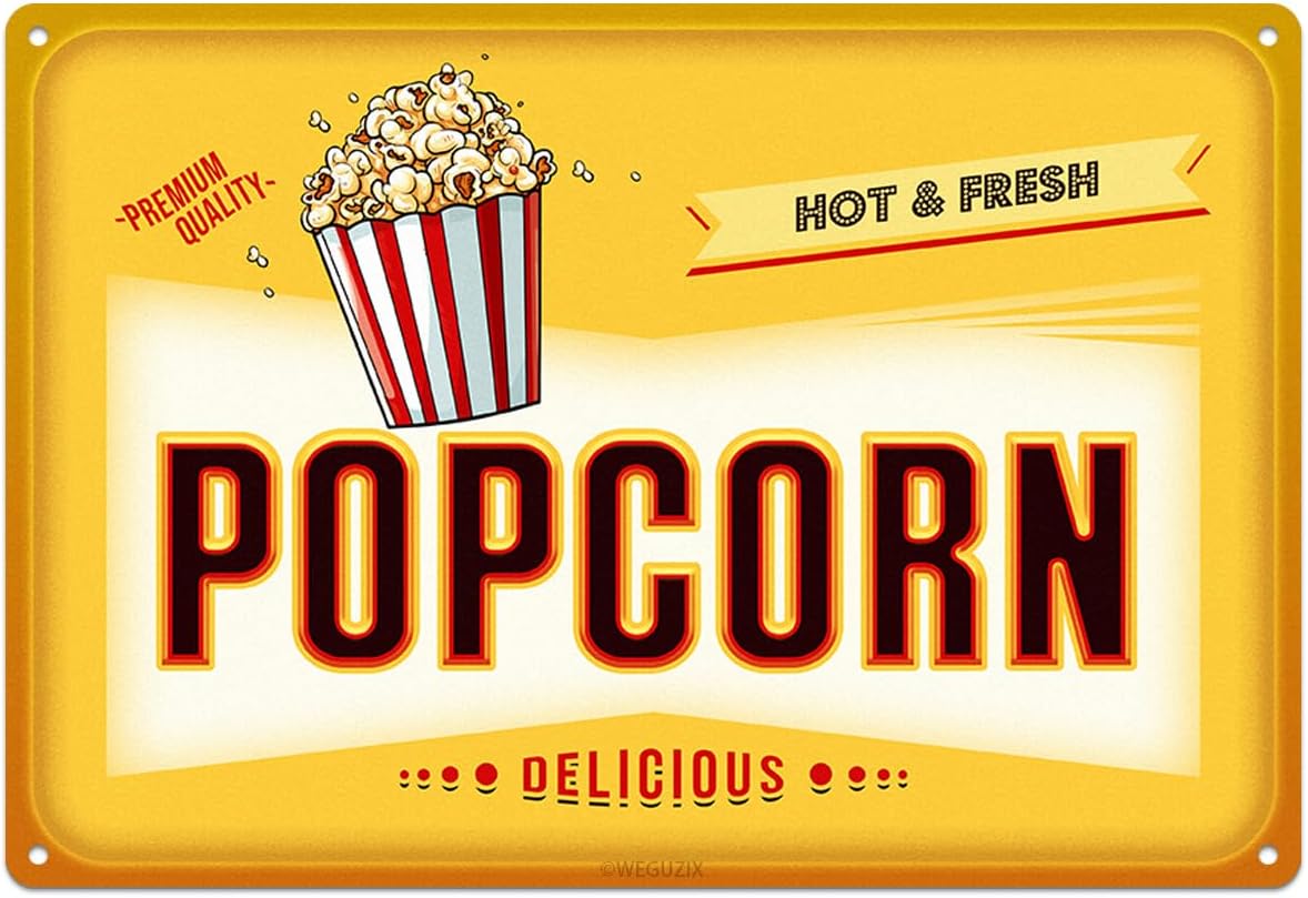 Zabawny Metalowy Znak Popcorn  – Food Snacks Corner recenzja i cena